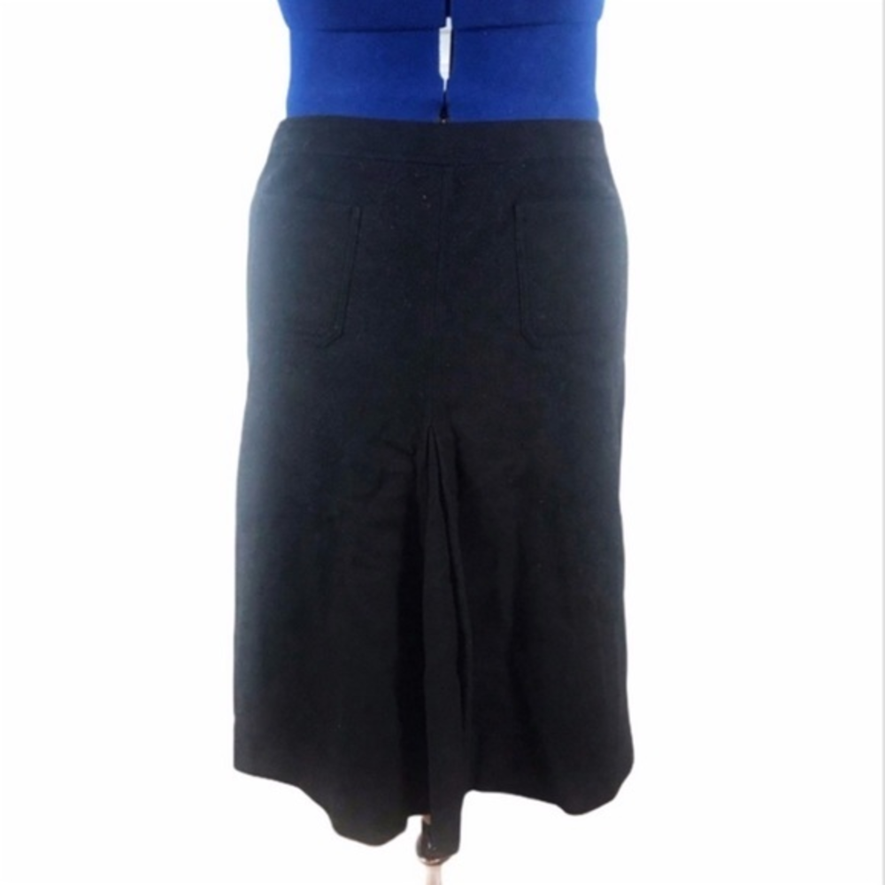 J‎ Crew 8 black wool and cashmere blend side zipper tulip riding style skirt